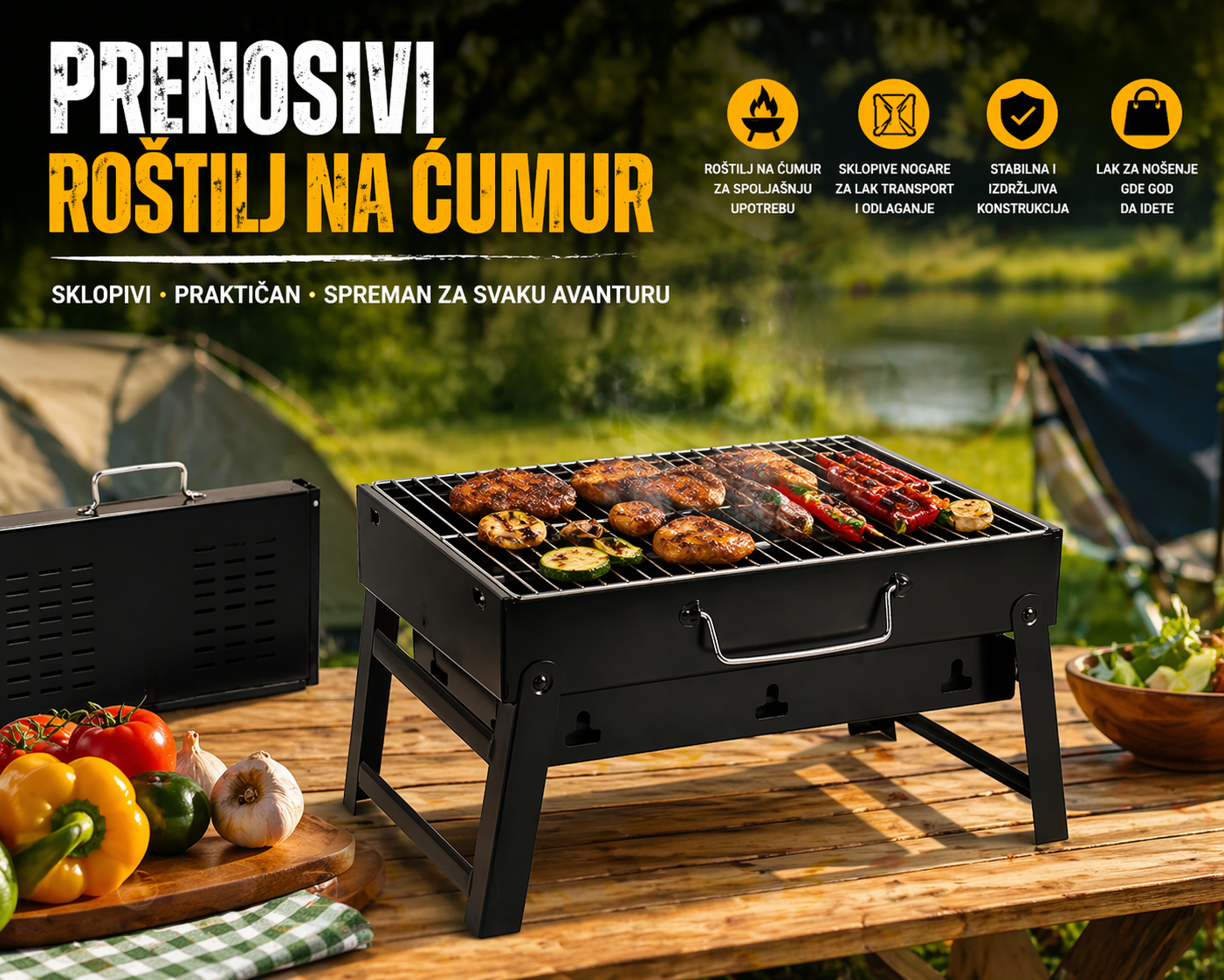 Prenosivi Metalni Roštilj